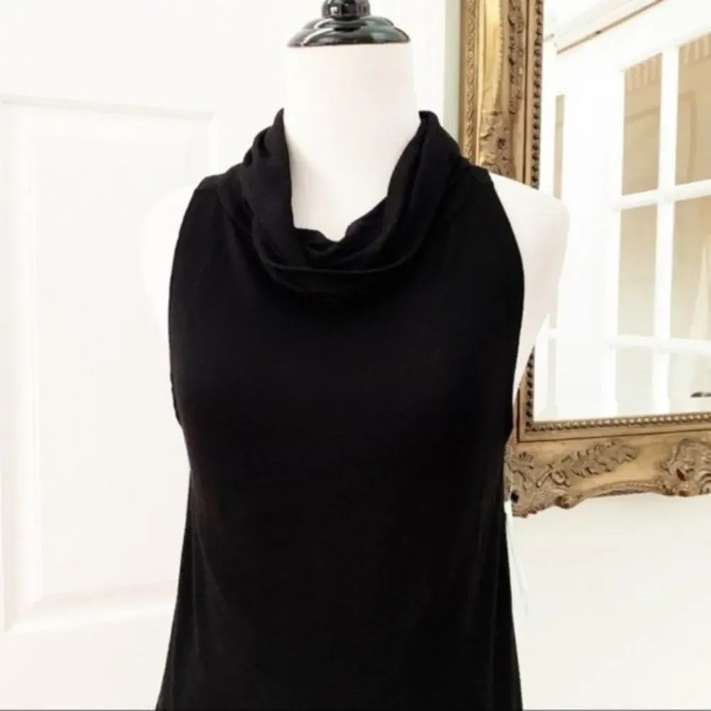 Black Knit Abound Shift Dress Cowl Neck Size S